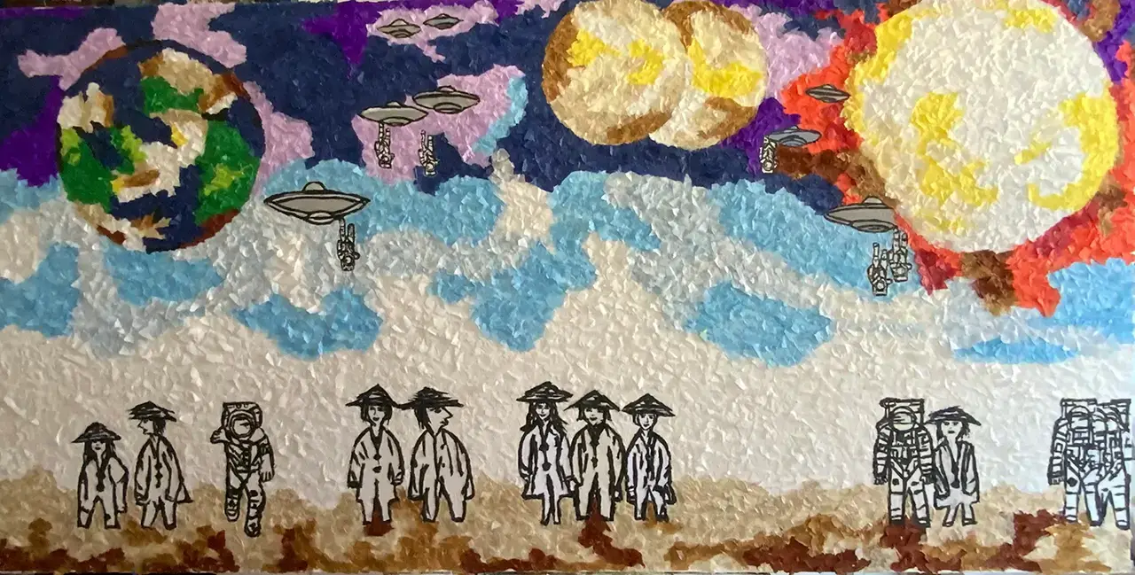 Suzy Forel, Mixed-Media-Collage Nr. 80, 2024