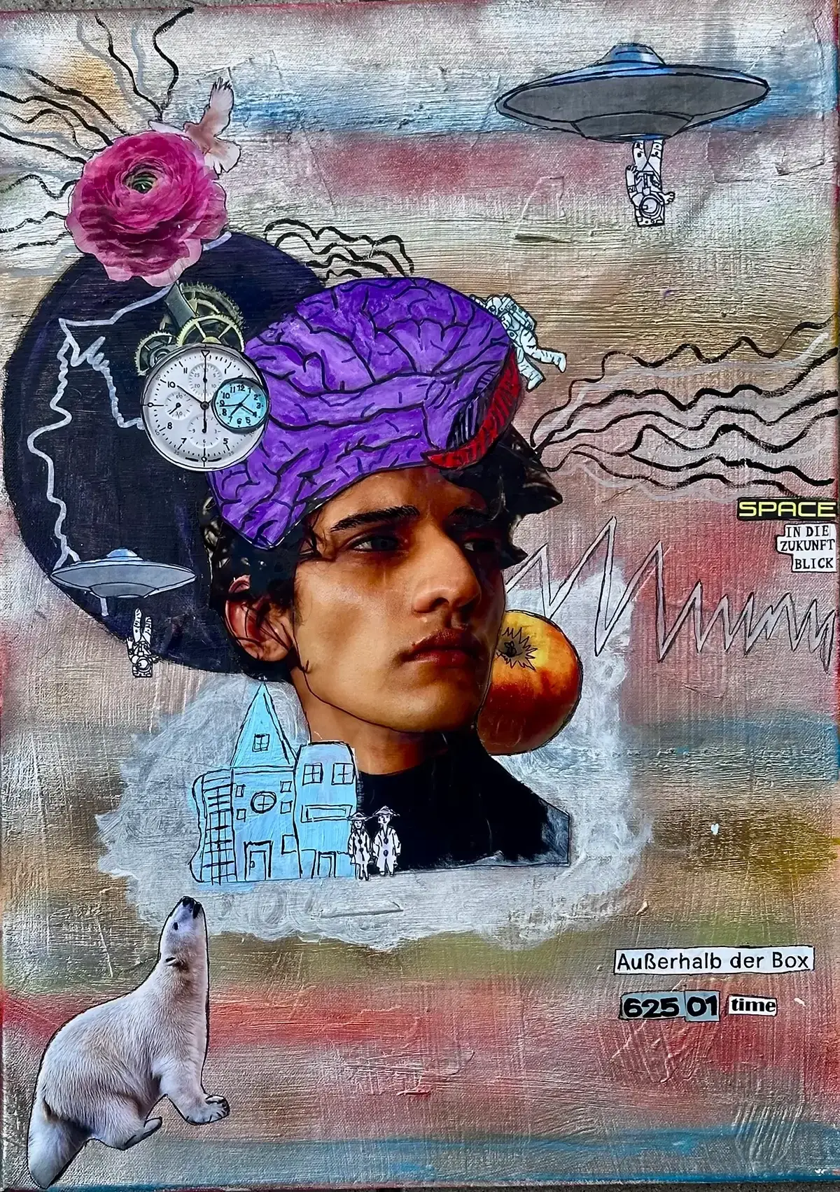 Suzy Forel, Mixed-Media-Collage Nr. 95, 2025