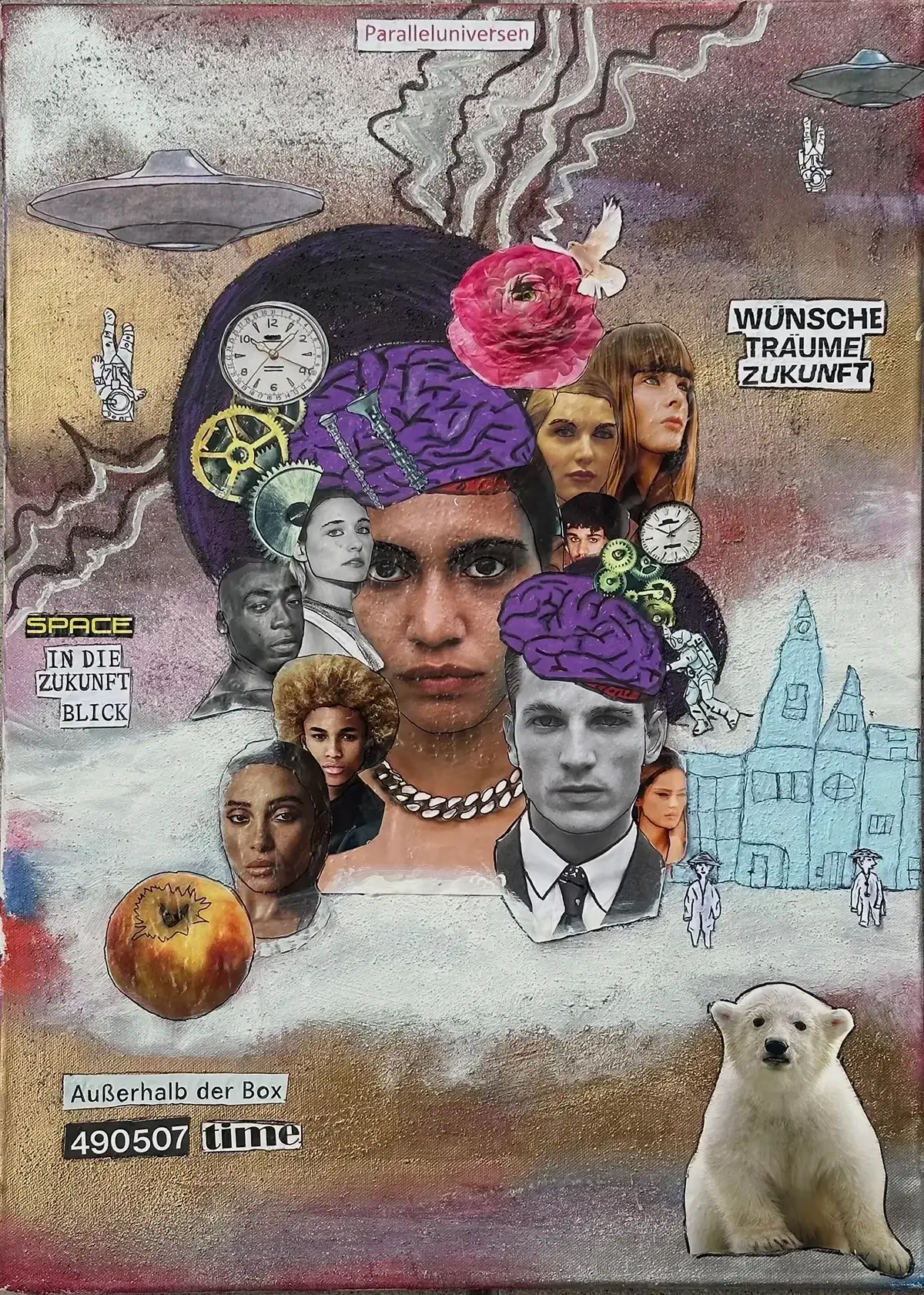 Suzy Forel, Mixed-Media-Collage Nr. 96, 2025